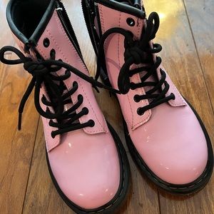 Dr. Marten’s 1460 Pink Patent Leather Lace Up Boots